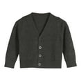 thumbnail image 1 of QUOTAY Toddler Sweater Cardigan Long Sleeve Button Front Knit Coat for Baby Kids and Girls Soft Crew Neck Open Front Outerwear Sizes 1-8 Years Dark Gray,6-7 Years, 1 of 3