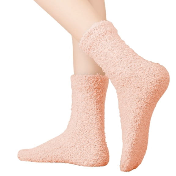 QUOTAY Two Toe Stockings Thermal Winter Socks with for Warmth and Comfort Cozy Socks for Women Medium Calf Length Split Toe Hosiery 02_Light Pink，One Size