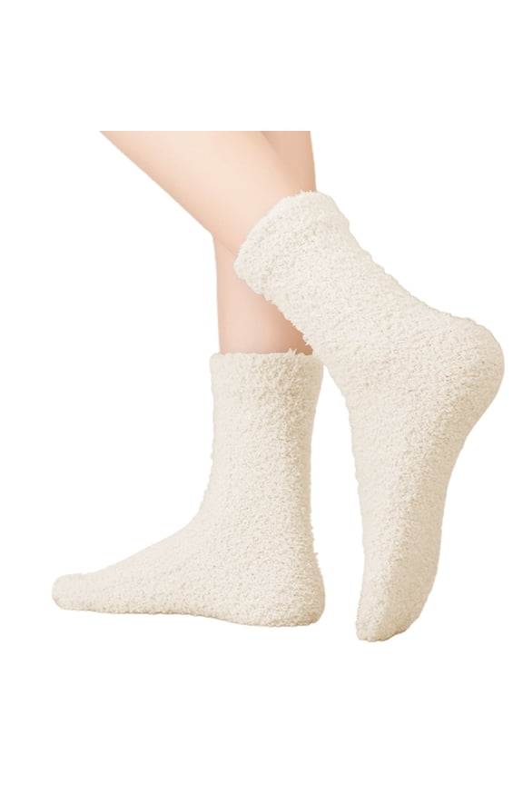Two Toe Stockings Thermal Winter Socks with for Warmth and Comfort Cozy Socks for Women Medium Calf Length Split Toe Hosiery 02_Beige,One Size