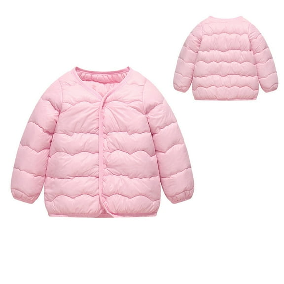 QUOTAY Warm Boys Down Jacket Winter Thermal Padded Coat for Kids with Candy Colors Soft Windproof Outerwear for Boys Winter Jacket Pink,4-5 Years