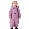 thumbnail image 1 of QUOTAY Winter Boys Lined Hooded Baby Romper Jumpsuit Outfit Warm Lined Toddler Outerwear Cozy Playwear for Cold Weather 1-4 Years 01_Purple,18-24 Months, 1 of 8