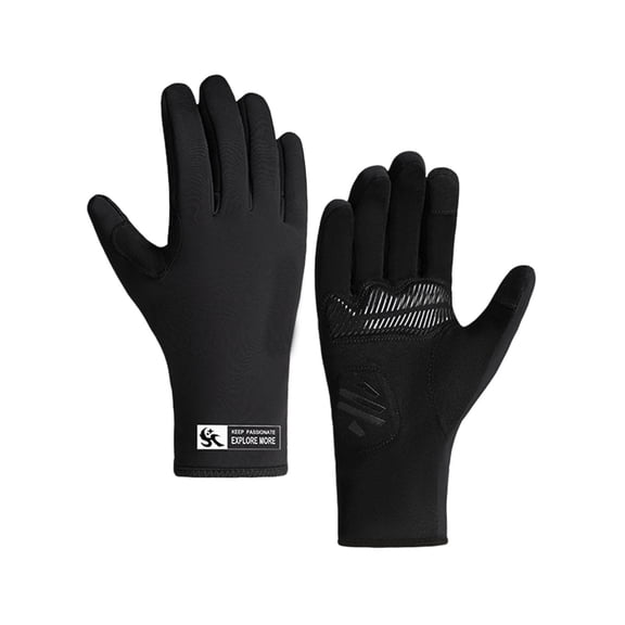 QUOTAY Winter Cycling Gloves for Men Windproof Water Lined Thermal - Touchscreen for Cold Weather Riding 03_Black,XL