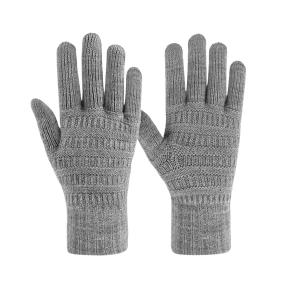 QUOTAY Winter Thermal Knitted Winter Gloves for Women Touchscreen Lined for Cold Weather Outdoor Cycling and Driving Stretch Fit 01_GY1,One Size