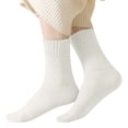 thumbnail image 1 of QUOTAY Winter Thermal Socks Extra Warm Lined for Cozy Indoor Outdoor Sleeping Slipper Socks for Women Soft Mid Calf Stockings for Cold Weather White，One Size, 1 of 4