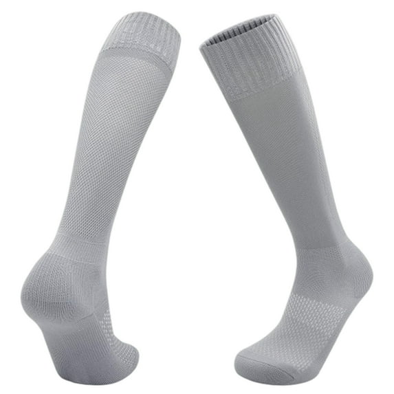 QUOTAY Youth Socks High Tube Long Compression Wicking Athletic Crew Socks for Boys and Girls Sports Team Training Grey,M
