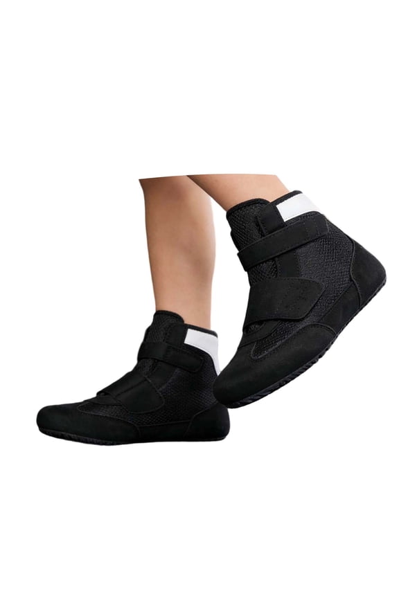 Youthful High Top Training Sneakers for Boys Rugged Grip Wrestling and Boxing Style Shoes for Competition and Practice Slippers for Boys Age 9-15 01_Blackļ¼11-11.5 Years