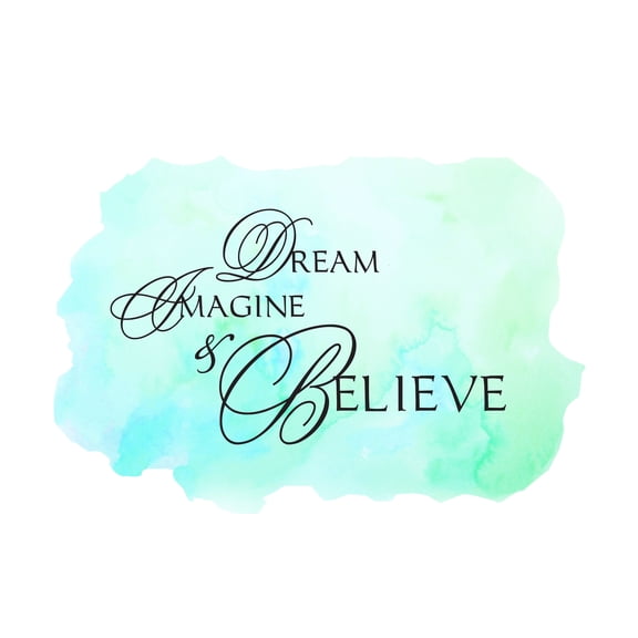 QUOTES - Dream Imagine & Believe - Removable Home Living Room Inspirational Quotes Decoration Lettering Art Design Easy To Apply Vinyl Wall Decal Sticker 20" x 14"