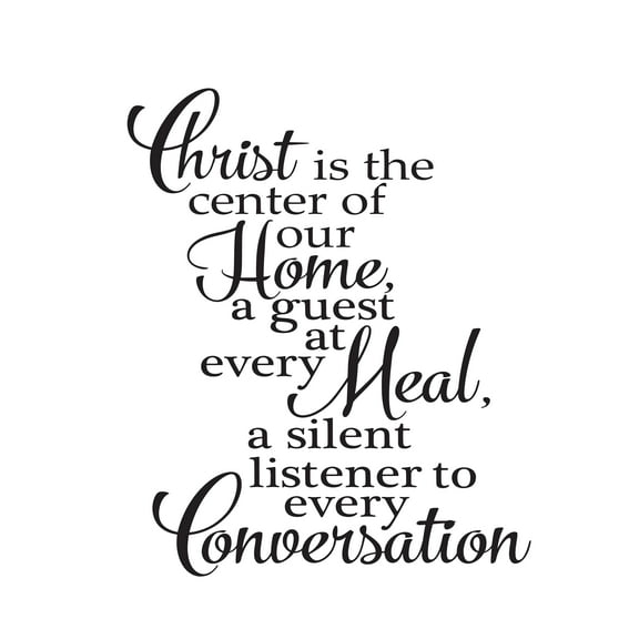QUOTES - Home Bedroom Inspirational Religious Quotes Vinyl Wall Decal Sticker - Christ Center Of Our Home Guest At Every Meal Listener At Every Conversation 16" x 20"