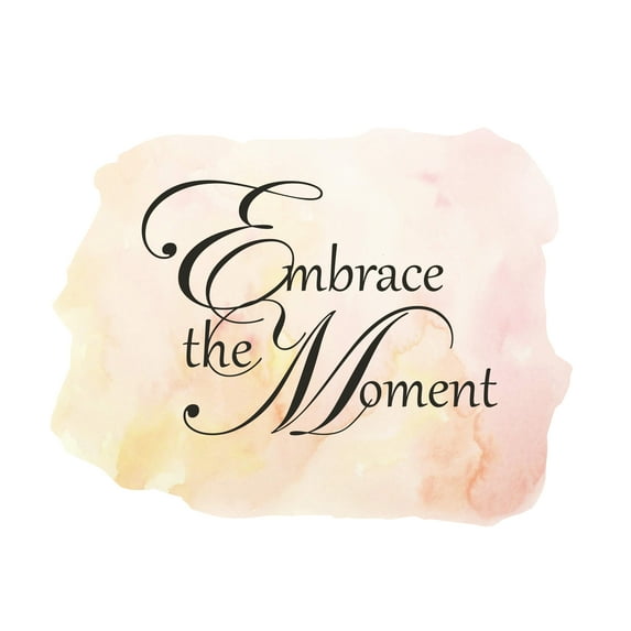 QUOTES - Home Living Room Vinyl Inspirational Quotes Décor Sticker Embrace The Moment Calligraphy Lettering Art Design Adhesive Bedroom Wall Decal 30" x 24"