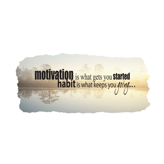 QUOTES - Lake Pond Image Background Design Inspirational Motivation Quotes Lettering Art Decoration Vinyl Home Bedroom Wall Decal Sticker 20" x 8"