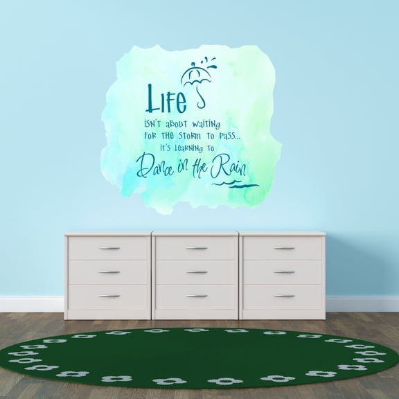 QUOTES - Removable Lettering Art Umbrella Bedroom Wall Decoration Sticker Inspirational Life Quotes Vinyl Adhesive Home Living Room Wall Decal 10" x 9"