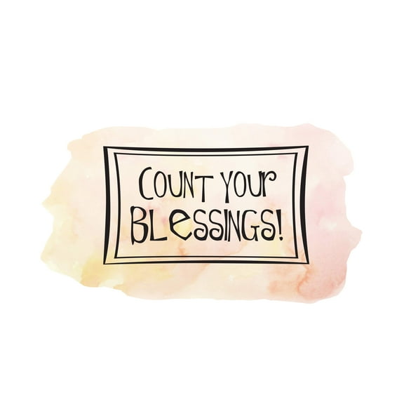 QUOTES - Removable Vinyl Inspirational Quotes Wall Decoration Count Your Blessings Lettering Art Design Adhesive Home Living Room Wall Decal Sticker 10" x 6"