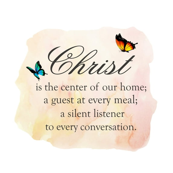 QUOTES - Vinyl Home Living Room Religious Quotes Wall Decoration Christ Lettering Art Multicolored Butterflies Design Adhesive Bedroom Wall Decal Sticker 30" x 27"
