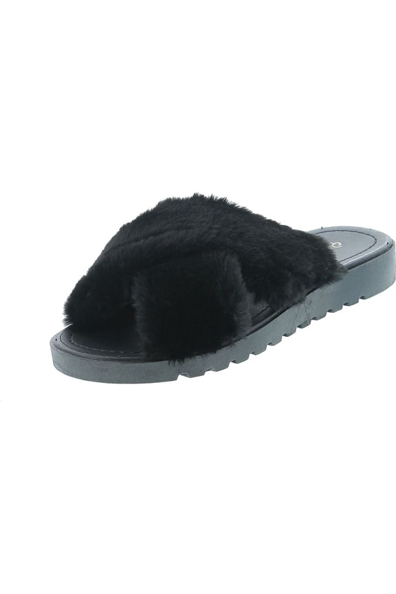 Conner-01 Women's Criss Cross Strap Slip On Slipper Platform Sandals