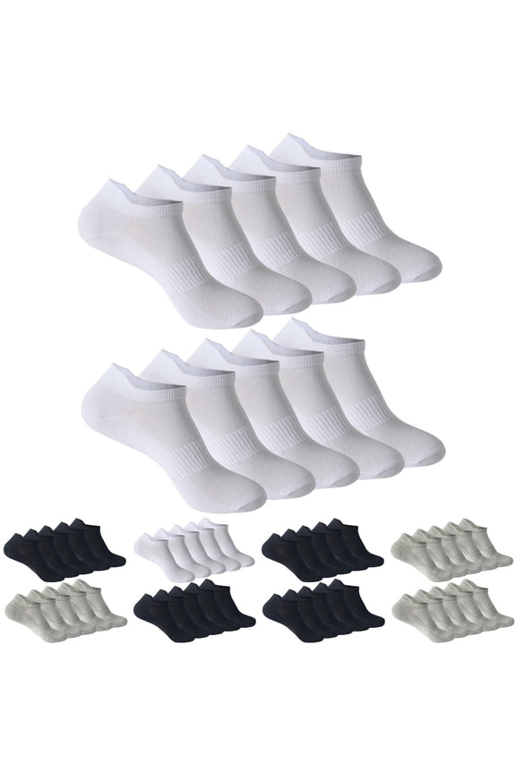 10 Pairs Thin Athletic Sock No Show Socks Adult Short Socks Thin Socks Low Cut Ankle Socks for Men And Women Breathable Sports Casual Ankle Short Silver S