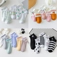 thumbnail image 1 of QURATI 5 Pairs Socks Womens Crew Elastic Ankle Length Cotton Socks Aesthetic Cute Lightweight Low Cut for Women R One Size, 1 of 4