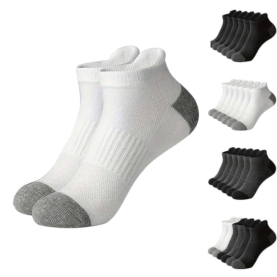 QURATI Ankle Socks Low Cut Socks for Men Short Socks Breathable Running Socks with Mesh Ventilating Running Training Grey One Size