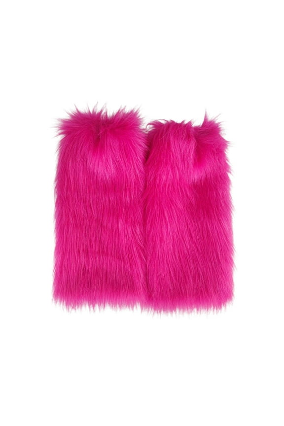 Leg Warmers Y2K, Women's Winter Mid Tube Socks Thick Wool Mid Leg Warmers Fluffy Soft Warm Casual Socks for Women Hot Pink A