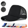 thumbnail image 1 of QURATI Snapback Trucker Baseball Hats Mesh Back Adjustable Blank Ball Caps for Men Women Solid Colors Lightweight with Adjustable Strap Small Braid Yellow One Size, 1 of 5