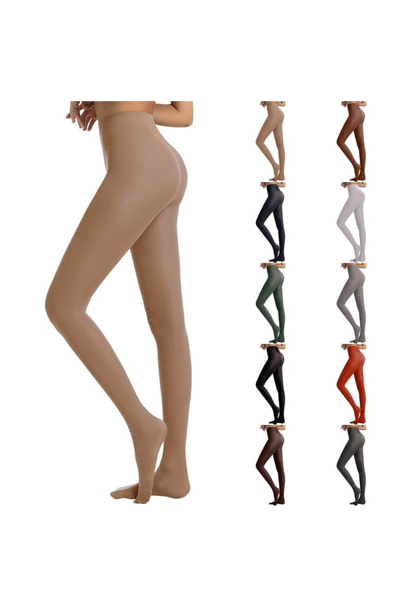 Tights for Women Solid Colored Tights Semi Opaque Tights for Women High Waisted Footed Leggings White L
