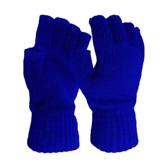QURATI Winter Half Finger Gloves Knitted Fingerless Mittens Warm Stretchy Gloves Working Running Biking Driving for Men Women