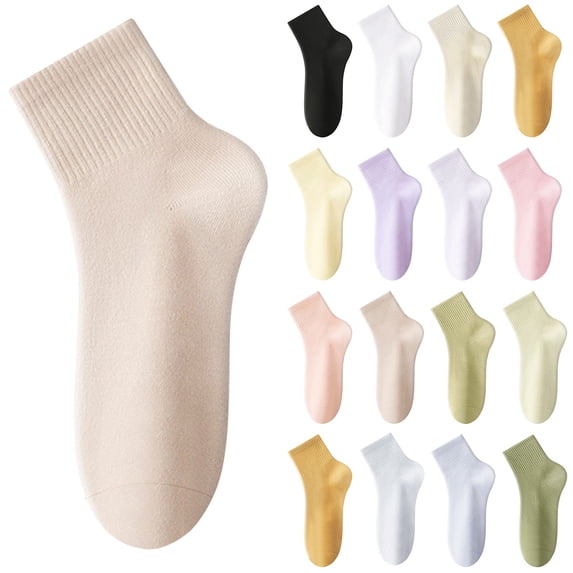 QURATI Women Casual Calf Socks Women's Quarter Crew Socks Lightweight Casual Above Ankle Socks for Women Breathable Smooth Toe Casual Athletic Gym Mini Crew Socks Watermelon Red One Size
