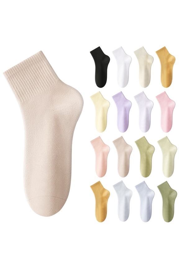Women Casual Calf Socks Women's Quarter Crew Socks Lightweight Casual Above Ankle Socks for Women Breathable Smooth Toe Casual Athletic Gym Mini Crew Socks Yellow One Size