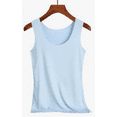 thumbnail image 1 of QURATI Women's 3-Pack Summer Camisoles - Seamless Ice Silk Sleeveless Undershirts, Breathable Layering Tops, Blue, L, 1 of 7