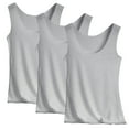 thumbnail image 1 of QURATI Women's 3-Pack Summer Camisoles - Seamless Ice Silk Sleeveless Undershirts, Breathable Layering Tops, Grey, XL, 1 of 3