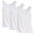 thumbnail image 1 of QURATI Women's 3-Pack Summer Camisoles - Seamless Ice Silk Sleeveless Undershirts, Breathable Layering Tops, White, XL, 1 of 2