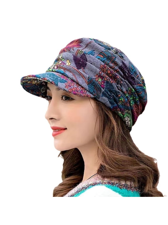 Women's Cute Retro Trendy Casual Hats Fashion Hat Cap with Brim Visor for Woman Ladies, Best for Daily Use