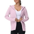thumbnail image 1 of QURATI Women's Lightweight Sun Protection Hoodie – Long Sleeve Zip-Up Jacket with Pockets (Summer Outdoor),Pink,4XL, 1 of 9