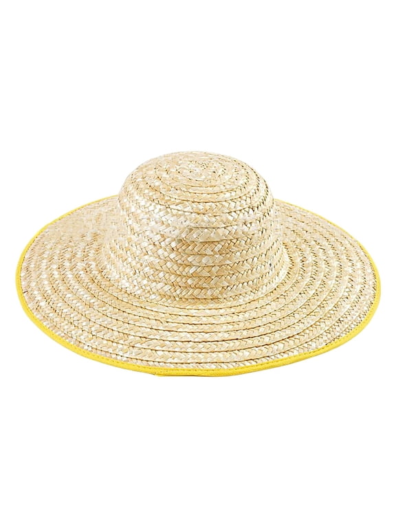Womens Floppy Straw Hat Wide Brim Foldable Packable Braid Cap Summer Gardening Hiking Beach Sun Hat, Lightweight Breathable