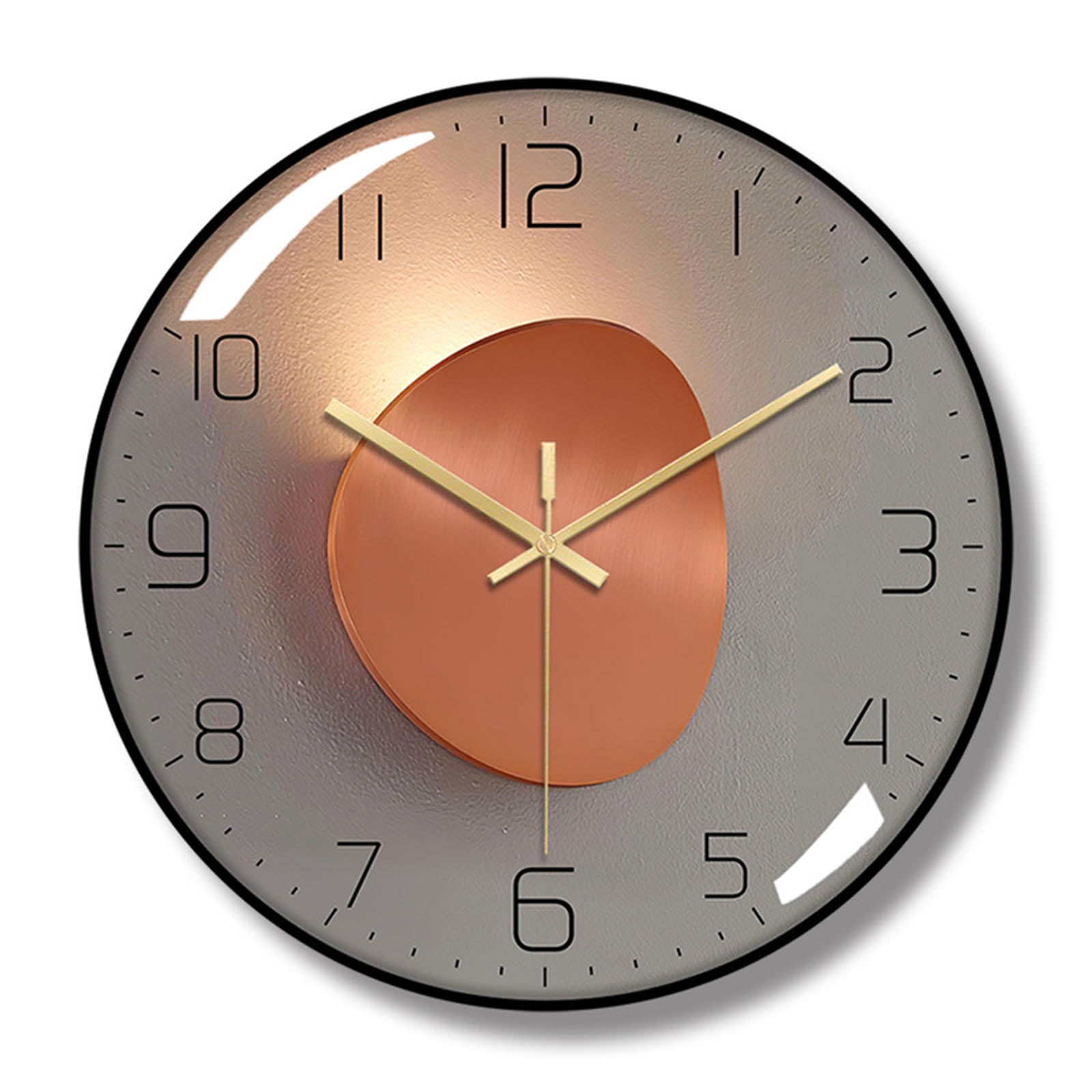 QUSENLON 12 Inch Glass Wall Clock Art Hanging Clocks Silent NonTicking