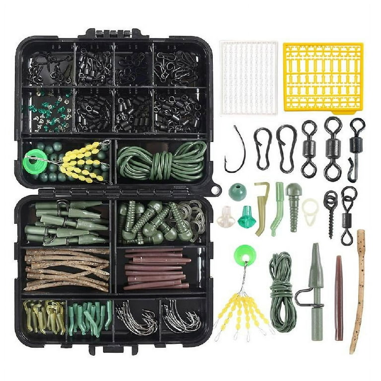 Qusenlon 292 Pcs Fishing Tackle Kit with Tackle Box, Fishing Kit Fishing Gear Equipment, Size: Approx.12x9.5x3cm/4.72x3.74x1.18in