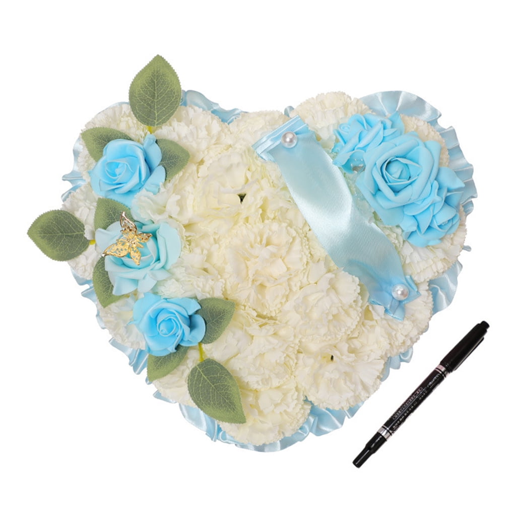 QUSENLON Artificial Flower Garland Funeral Floral Arrangements Heart