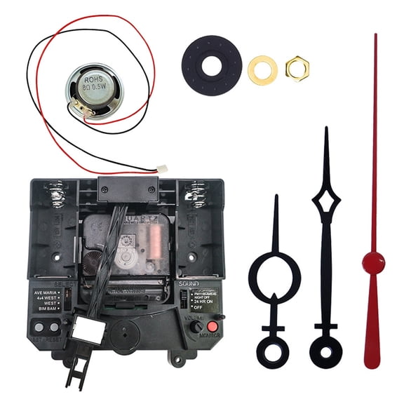 QUSENLON Chime Music Box Pendulum Clock Movement with 4 Types of Music&Reporting Button