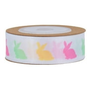 QUSENLON Easter Ribbon Roll Bunny Rabbit Carrot Ribbons Hair Bow Diy Hair Accessories for Gift Wrapping Hair Bow Sewing Crafts