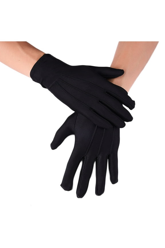 Men Spandex Black White for Parade Gloves Formal Tuxedo Costume for Honor Guard