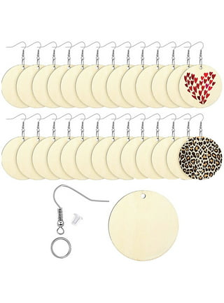 30pcs Rainbow Wood Earring Blanks, Jewelry Earring Blanks, DIY Project Wood, Macrame Supplies Wood Earrings (1.4 '' x 1.1'')