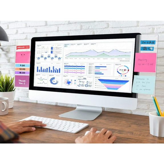 QUTETN 1 Monitor Memo Board Computer Message Board Office Supplies Men‘s And Women‘s Computers Sticky Note Holders Home Office Accessories Desktop Message Boards Office Decoration