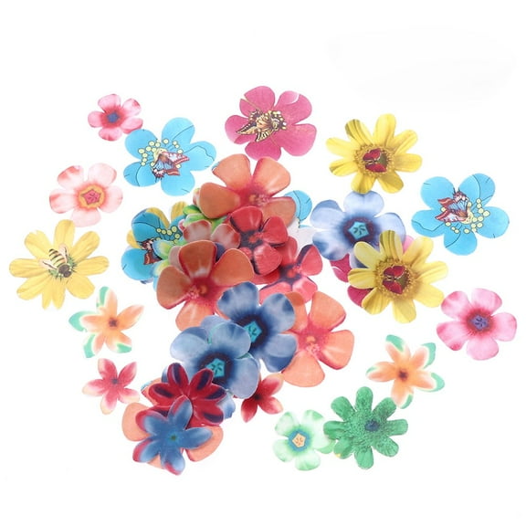 QUTETN 180pcs Edible Flowers Cupcake Toppers Flower Cake Decor for Birthday Wedding (Thickness)