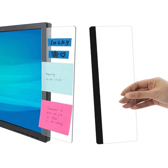 QUTETN 1pc Desktop Accessory Monitor Memo Board Computer Message Board Office Supplies Memo Pad Holder Home Office Decor For Men And Women (Right Side)