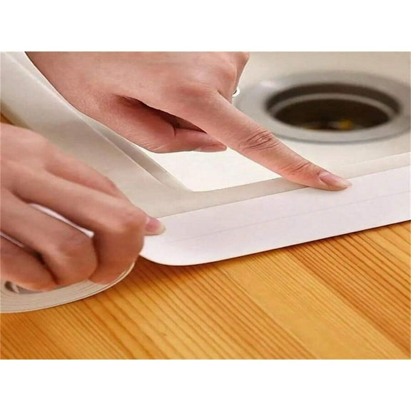 QUTETN 1pc PVC Waterproof Sealant Self-Adhesive Sink Crack Tape For Kitchen/Bathroom/Bathtub Corner Sealing And Anti-Mold