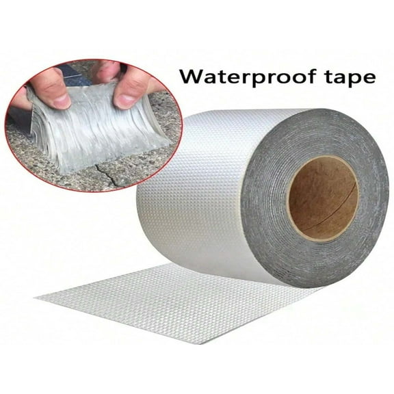 QUTETN 1pc Waterproof Aluminum Foil Tape For Wall Swimming Pool Roofing Cracks And Pipe Repair Sealing.