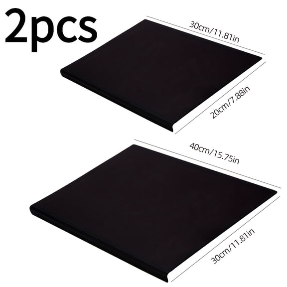 QUTETN 2-Pack Black Cutting Board Set – Large & Small Sizes for Meat, Veggies & Fruits – Non-Slip, Thick & Dishwasher Safe Kitchen Chopping Boards