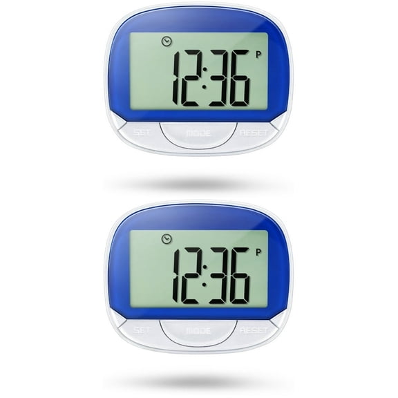 QUTETN 2 Sets Digital Watch Pedometer Pedometers for Walking Portable Daily Step Fitness