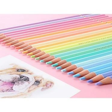 QUTETN 24 Colors Macaron Oil-based Colored Pencils Set With Soft Core For Adult Coloring Books  Artists‘ Sketching  Drawing And Professional Crafting