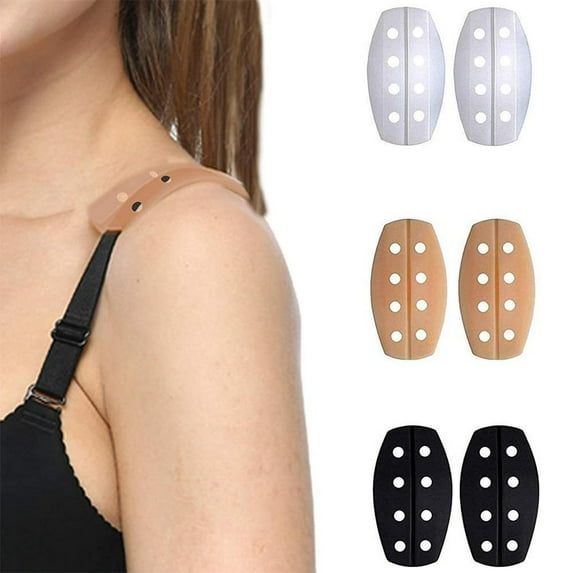 QUTETN 3-Colors Silicone Bra Strap Cushion Silicone Pad Holder Reusable Non-slip Shoulder Protectors Pads