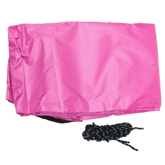 QUTETN 3 Meter Triangle Tarps Outdoor Canopy Tent Practical Multifunctional Beach Mat Wild Camping Supplies with Rope and Storage Bag (Pink)